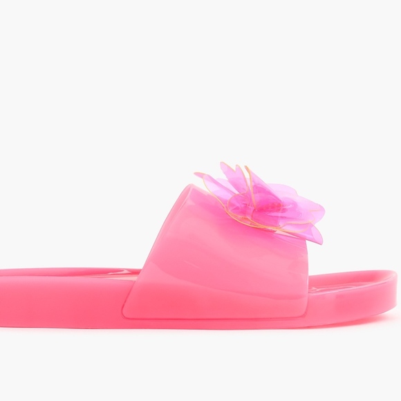 NWT J.Crew Pink Floral Jelly Flower Pool Slides Flip Flops Sandals Size 7 8 - Picture 3 of 16